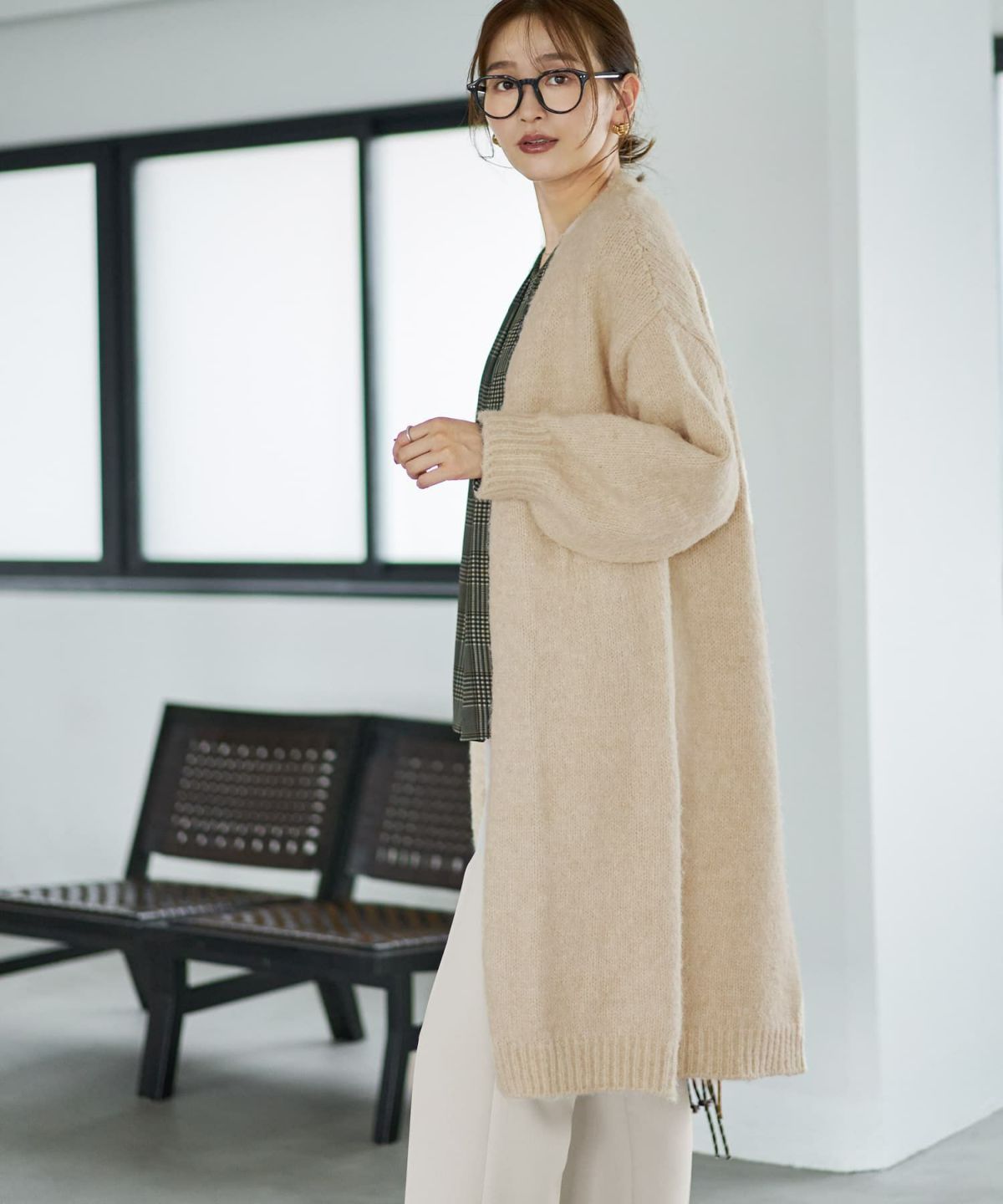 着用イメージ 166cm エクリュ