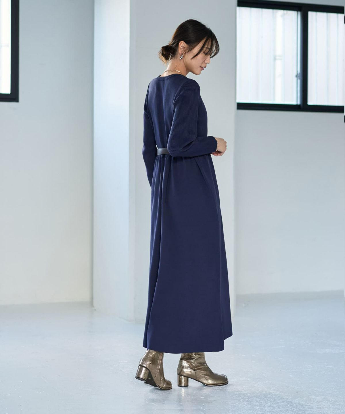 着用イメージ 166cm ネイビー 02サイズ