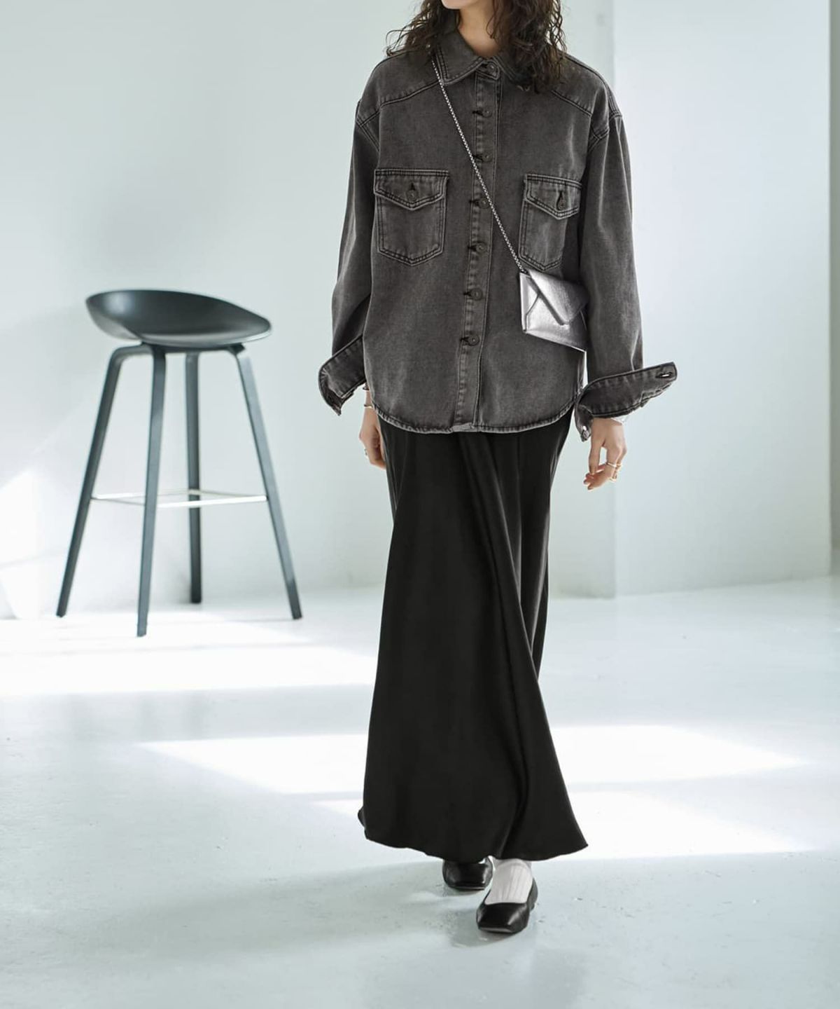 着用イメージ 167cm ブラック 02サイズ