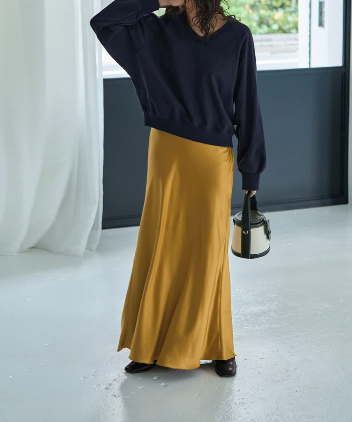 着用イメージ 167cm マスタードゴールド 02サイズ