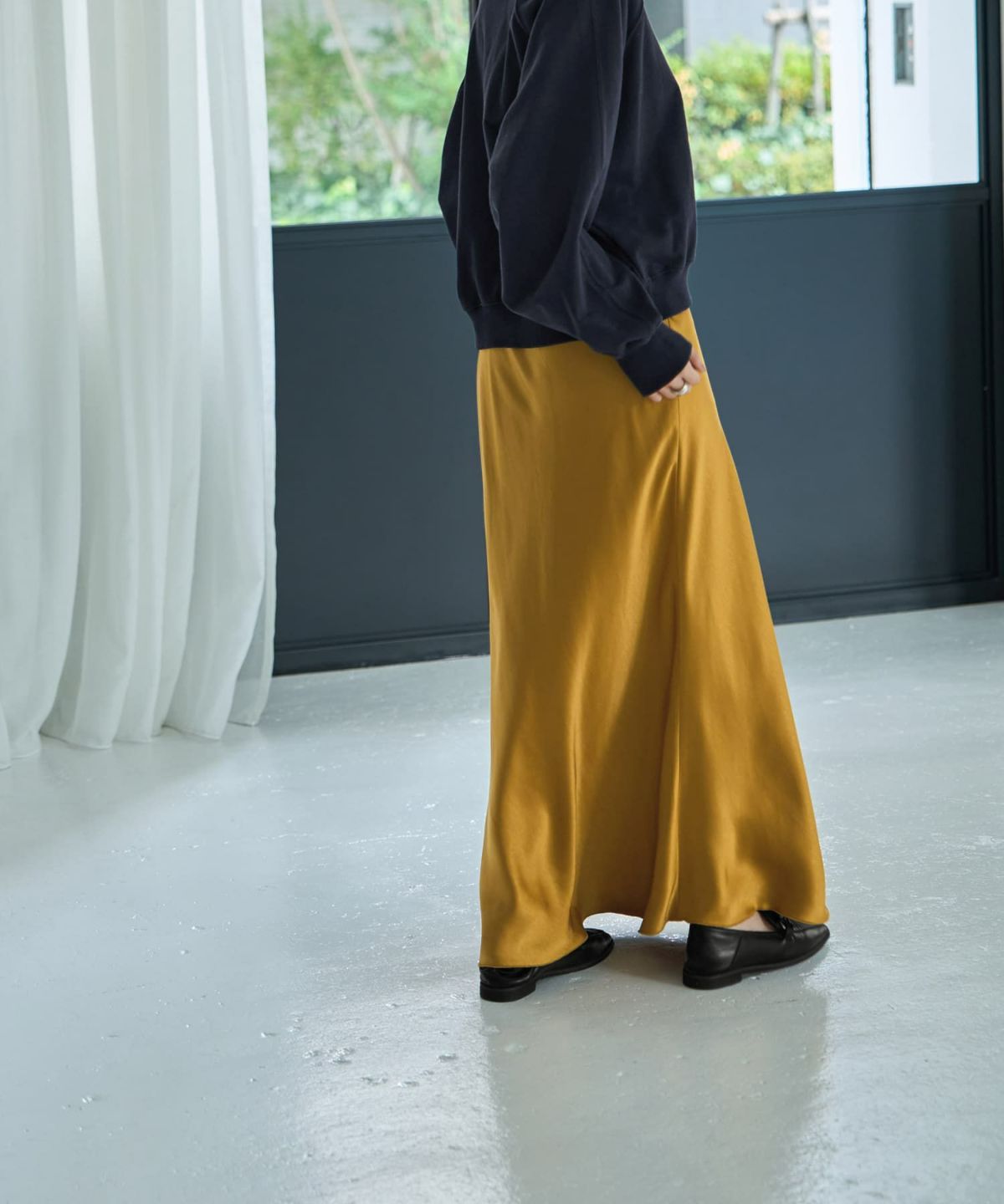 着用イメージ 167cm マスタードゴールド 02サイズ