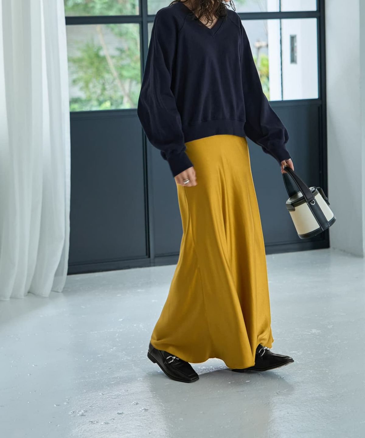 着用イメージ 167cm マスタードゴールド 02サイズ