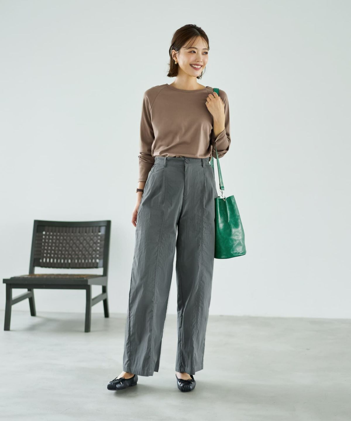 着用イメージ 167cm オリーブベージュ