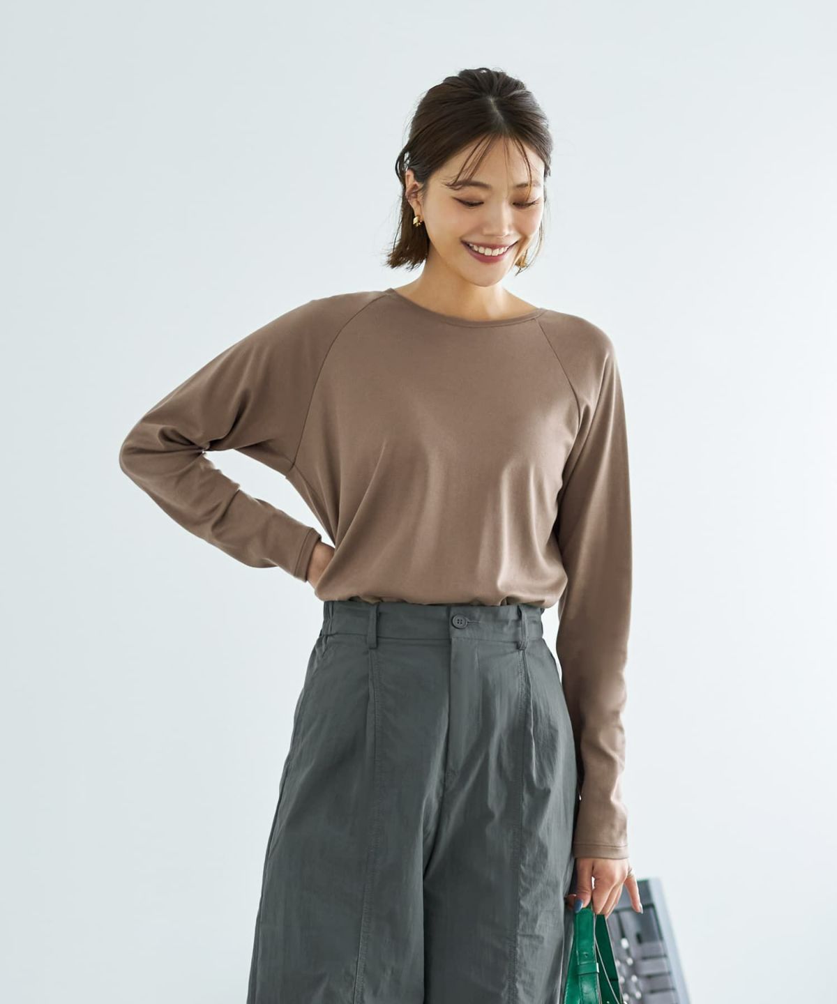 着用イメージ 167cm オリーブベージュ