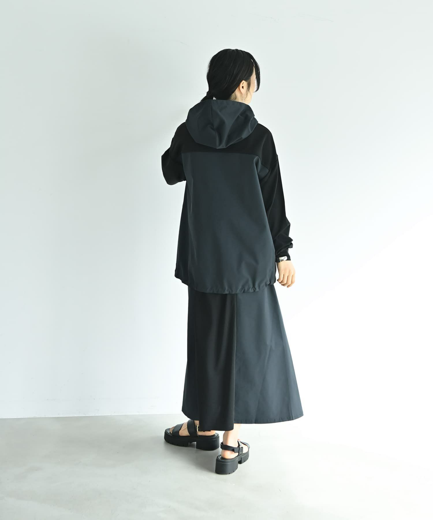 着用イメージ 175cm ブラック×ネイビー