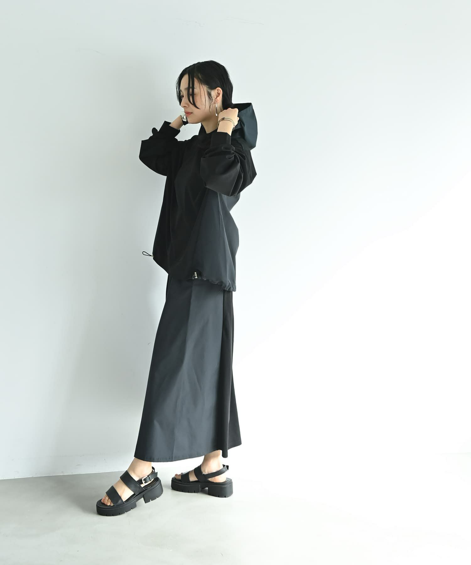 着用イメージ 175cm ブラック×ネイビー