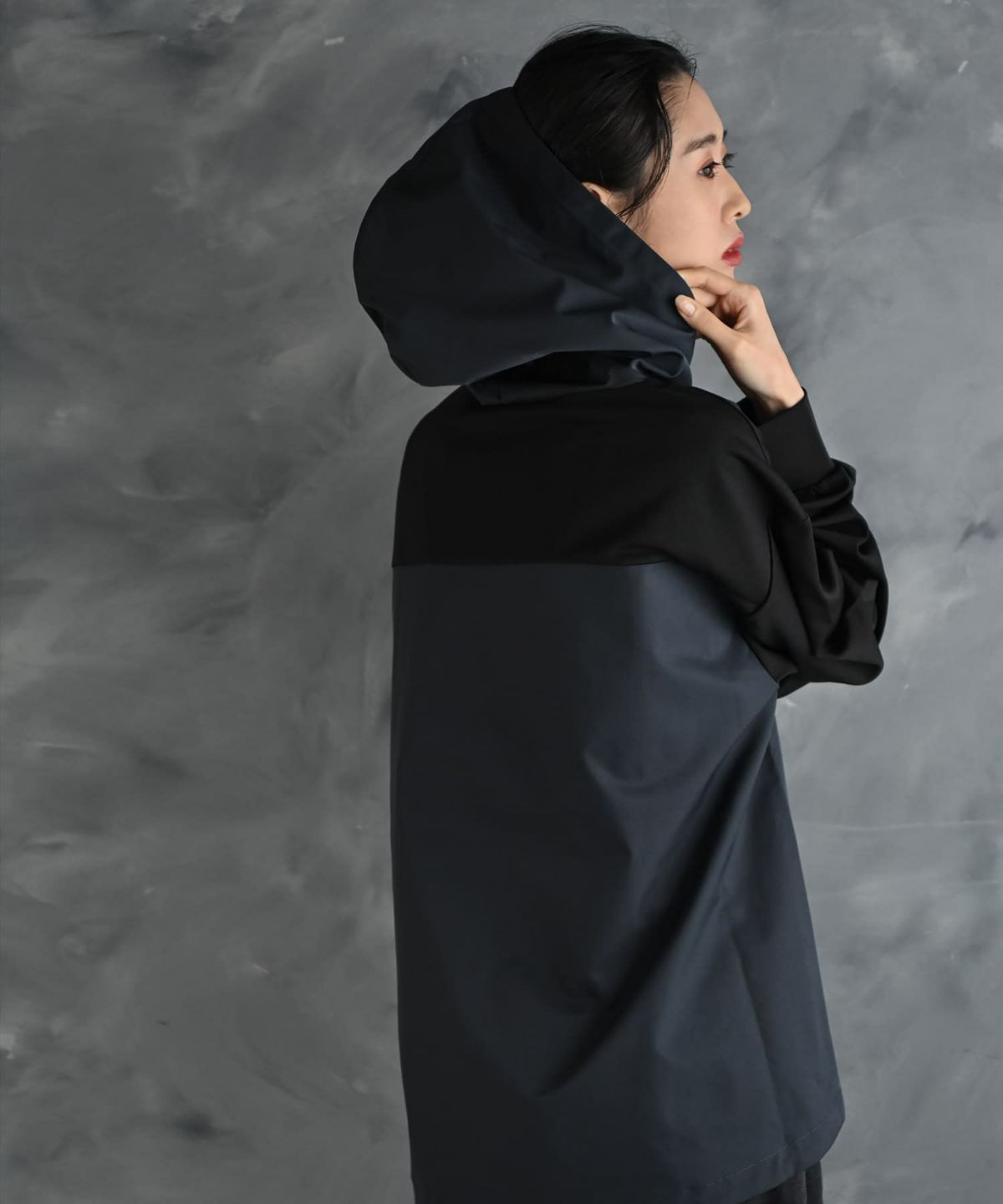 着用イメージ 175cm ブラック×ネイビー