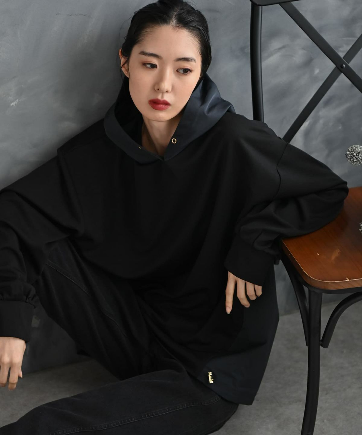 着用イメージ 175cm ブラック×ネイビー