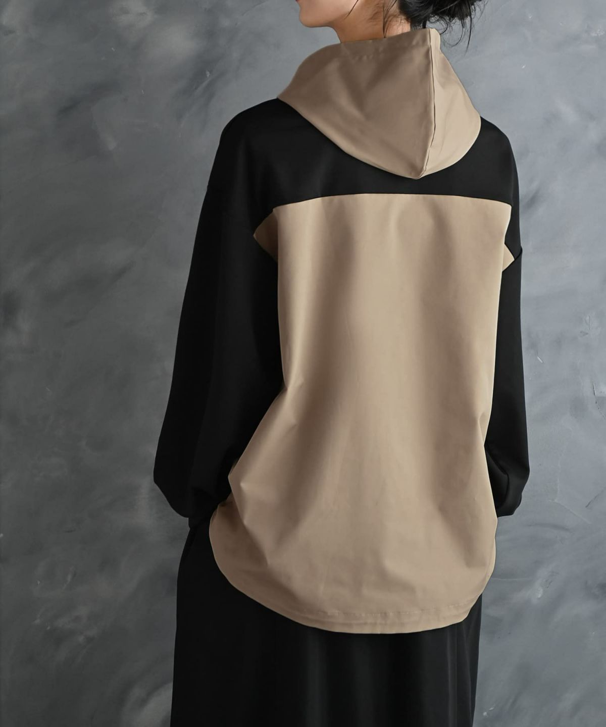 着用イメージ 175cm ブラック×ベージュ