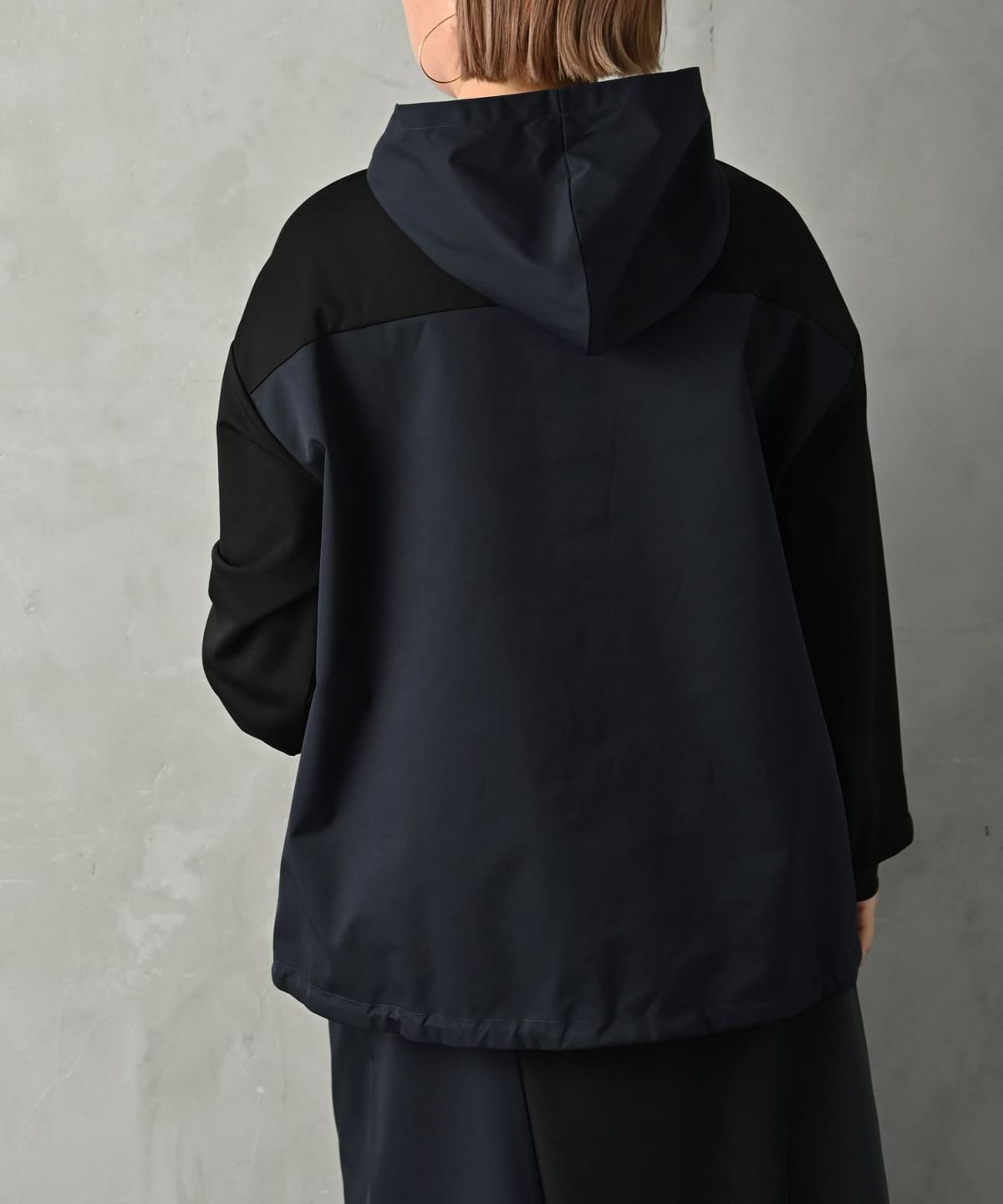 着用イメージ 163cm ブラック×ネイビー