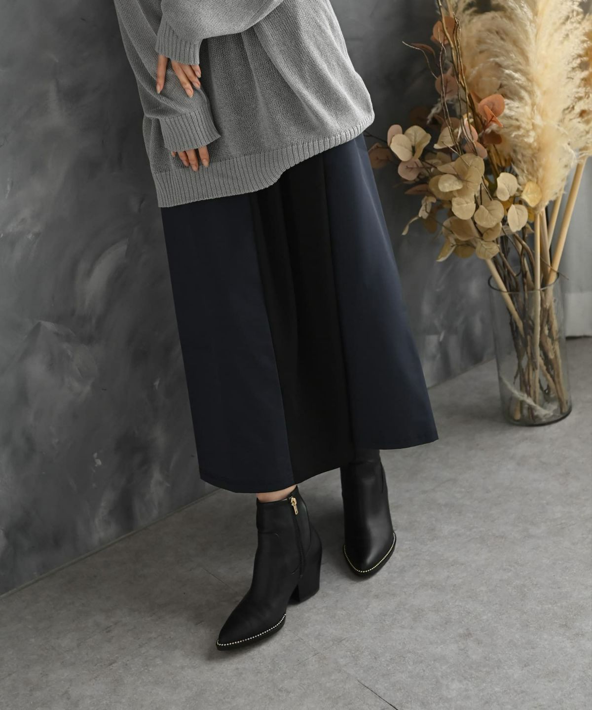 着用イメージ 175cm ブラック×ネイビー