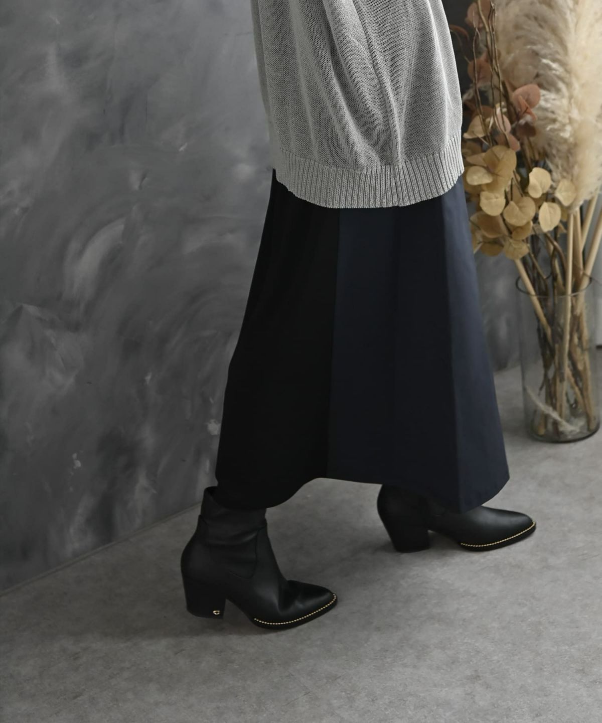 着用イメージ 175cm ブラック×ネイビー