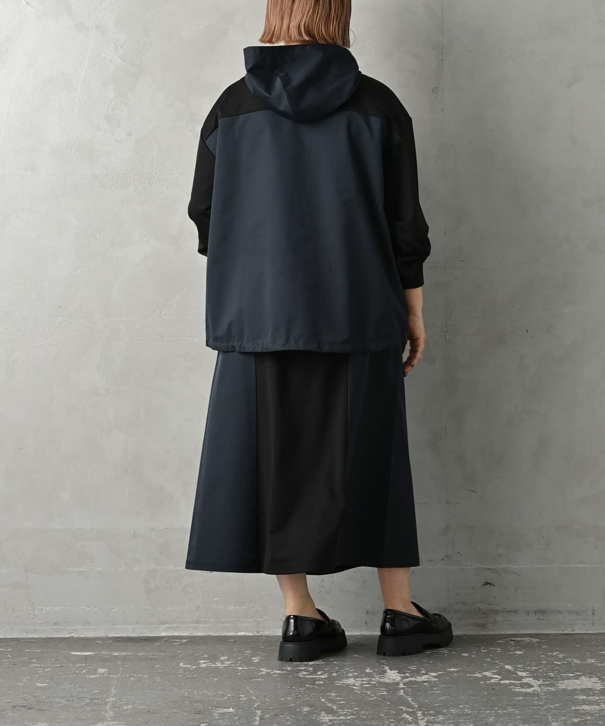 着用イメージ 163cm ブラック×ネイビー