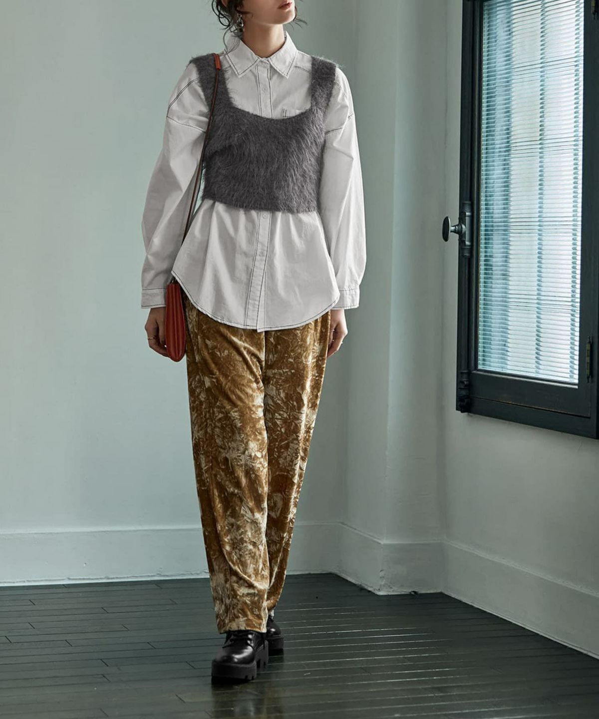 着用イメージ 167cm グレー