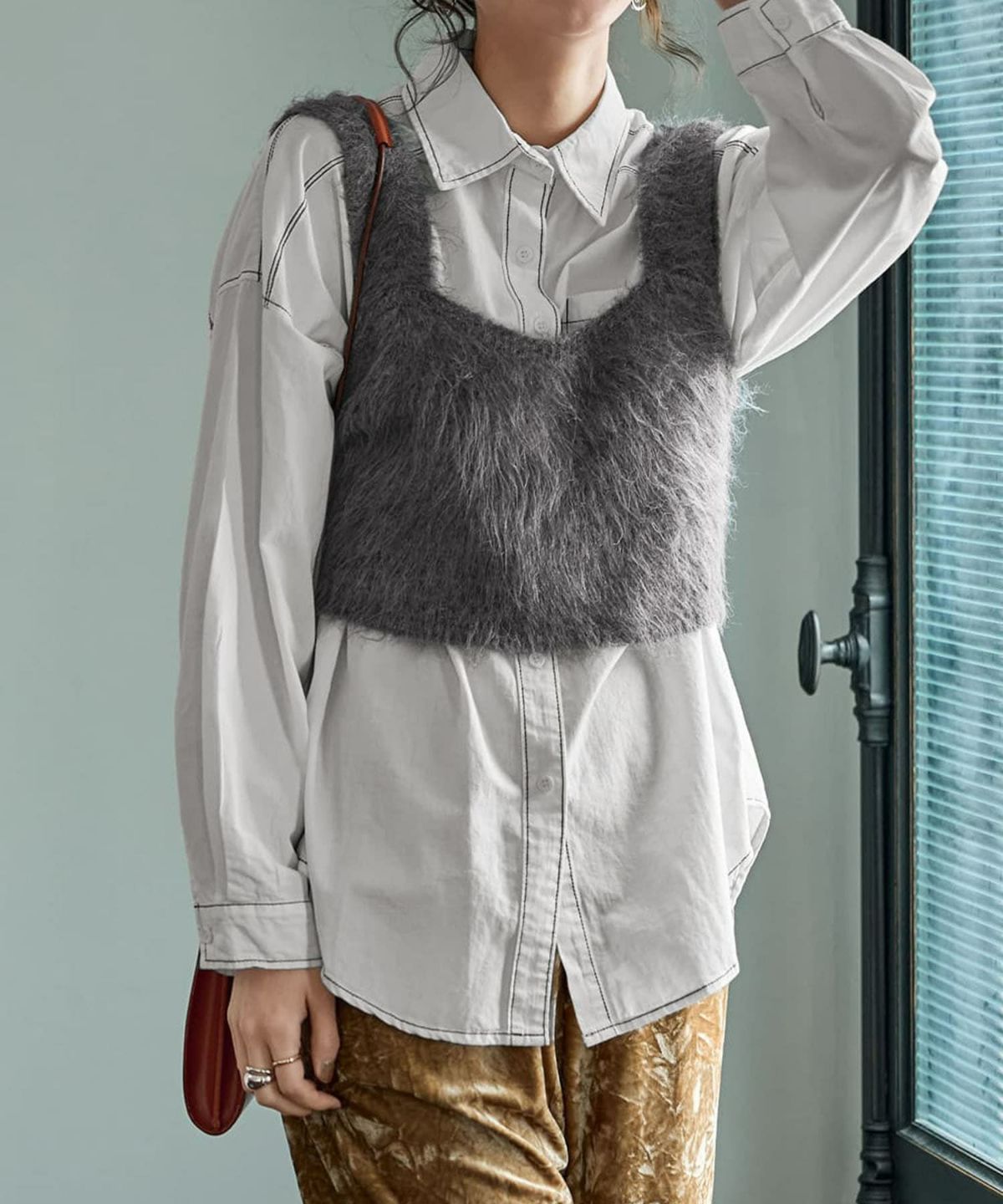 着用イメージ 167cm グレー