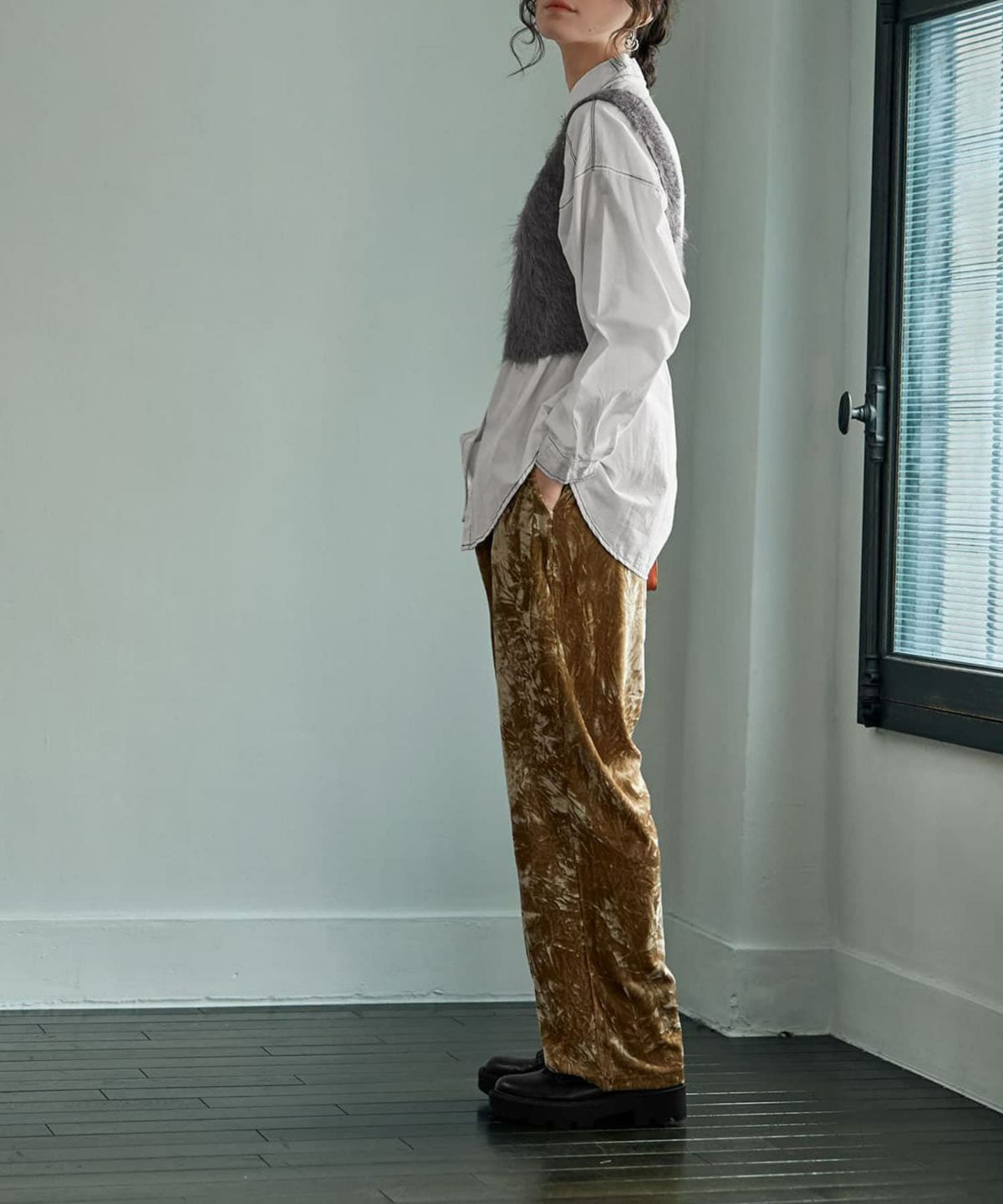 着用イメージ 167cm グレー