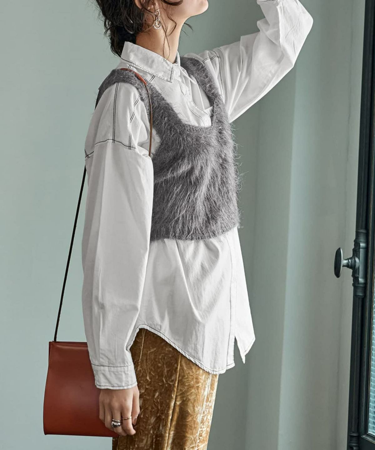 着用イメージ 167cm グレー