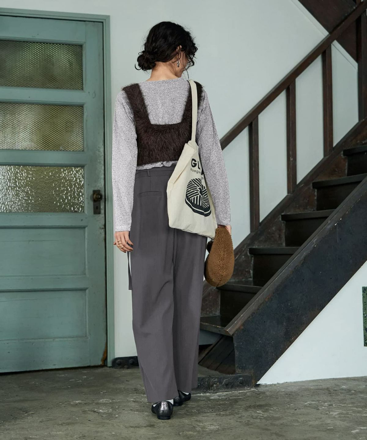 着用イメージ 167cm ブラウン