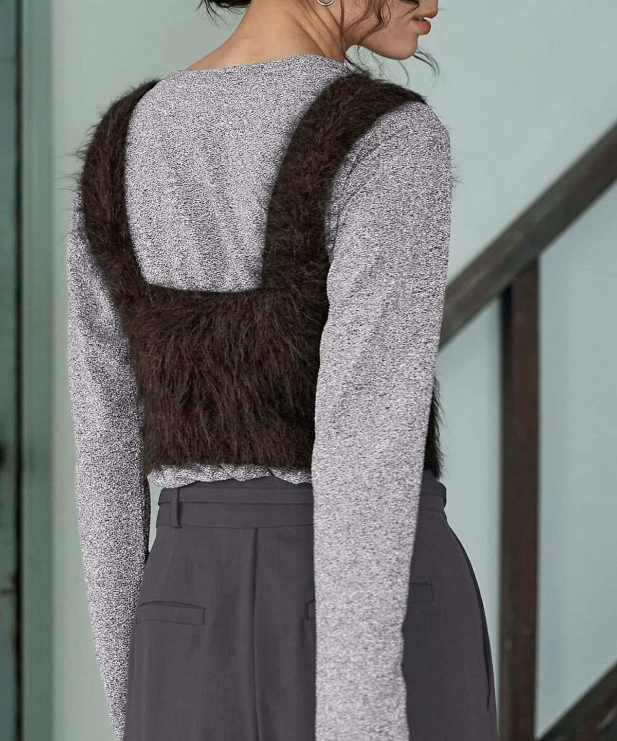 着用イメージ 167cm ブラウン