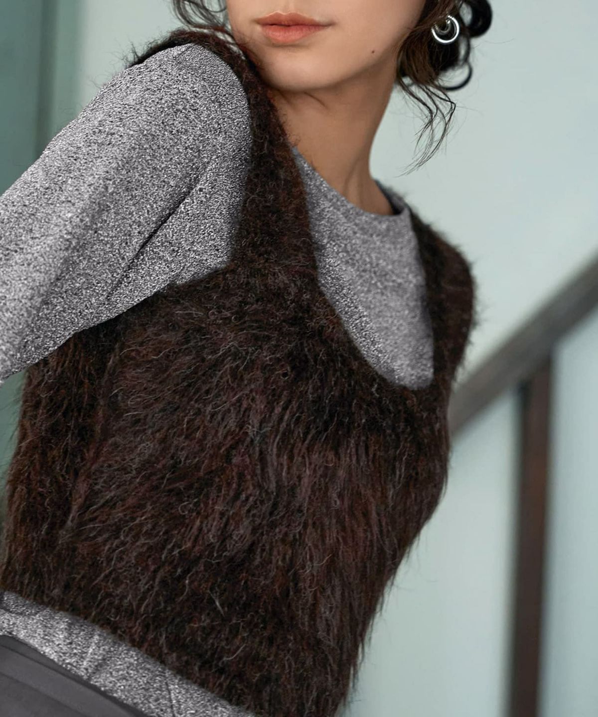 着用イメージ 167cm ブラウン