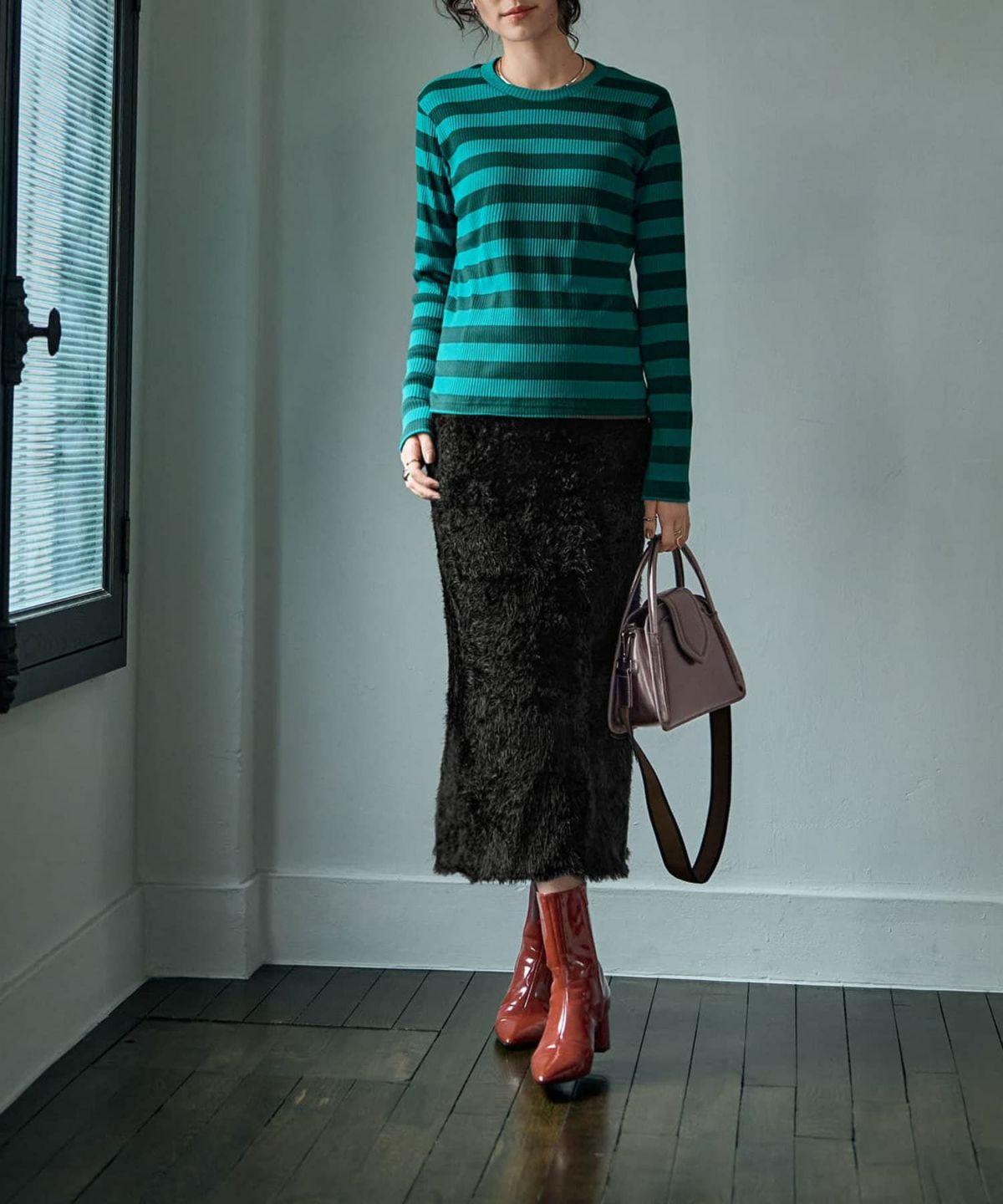 着用イメージ 167cm グリーン