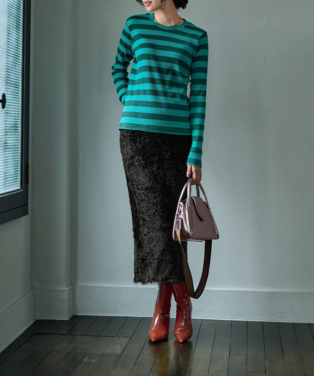 着用イメージ 167cm グリーン