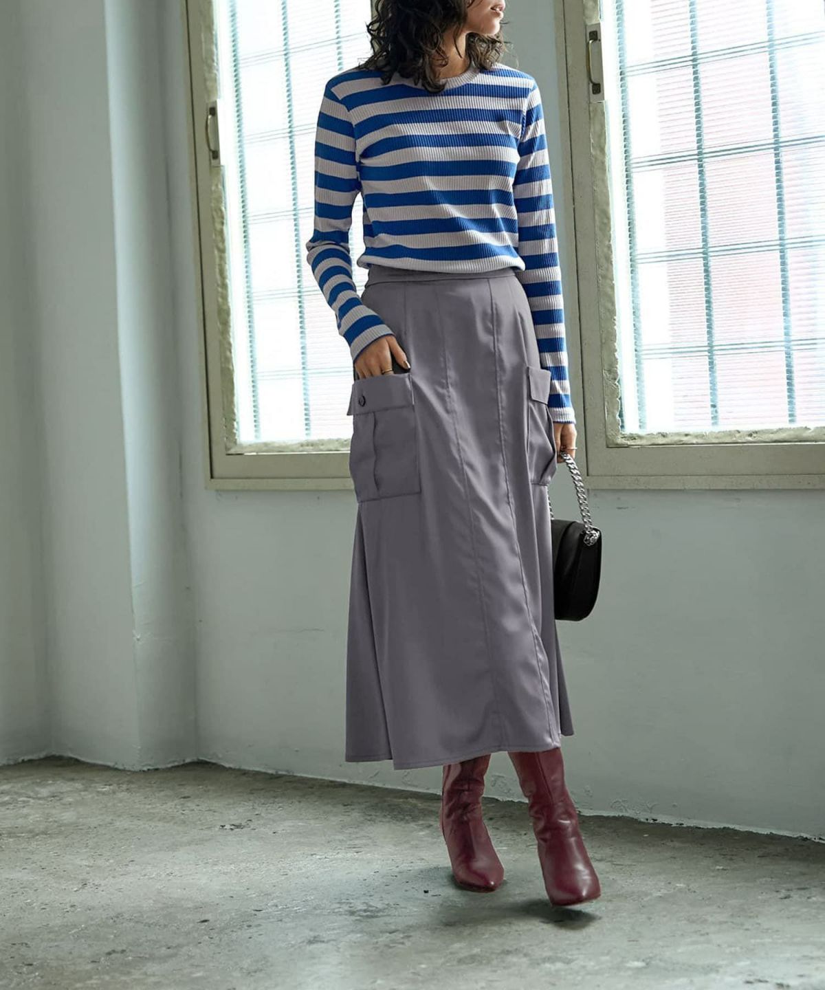 着用イメージ 167cm ブルー