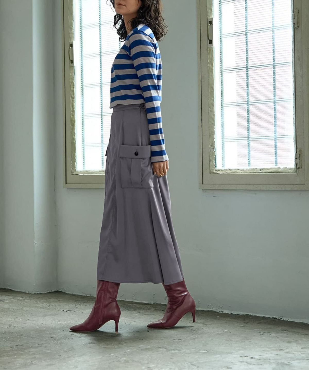 着用イメージ 167cm ブルー