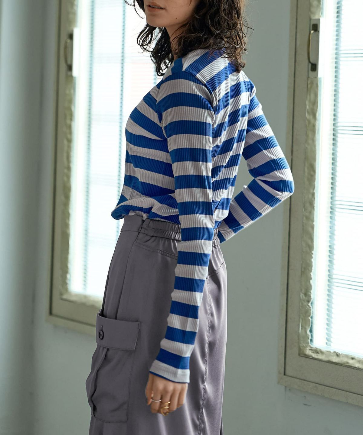 着用イメージ 167cm ブルー