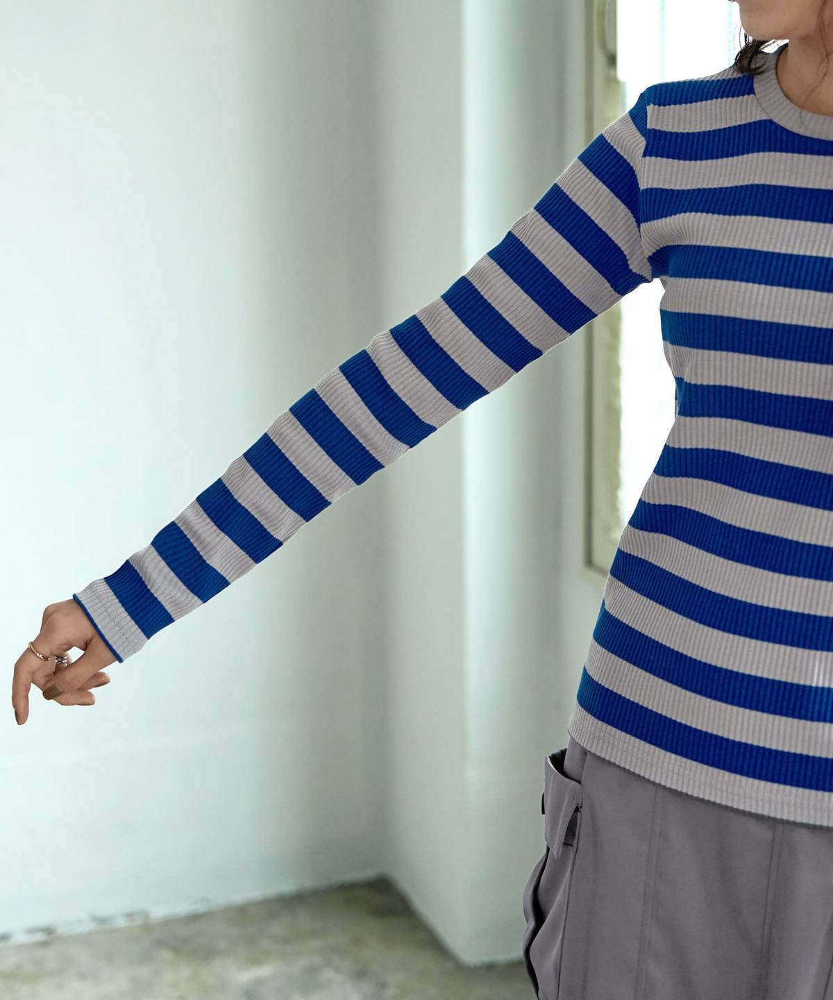 着用イメージ 167cm ブルー