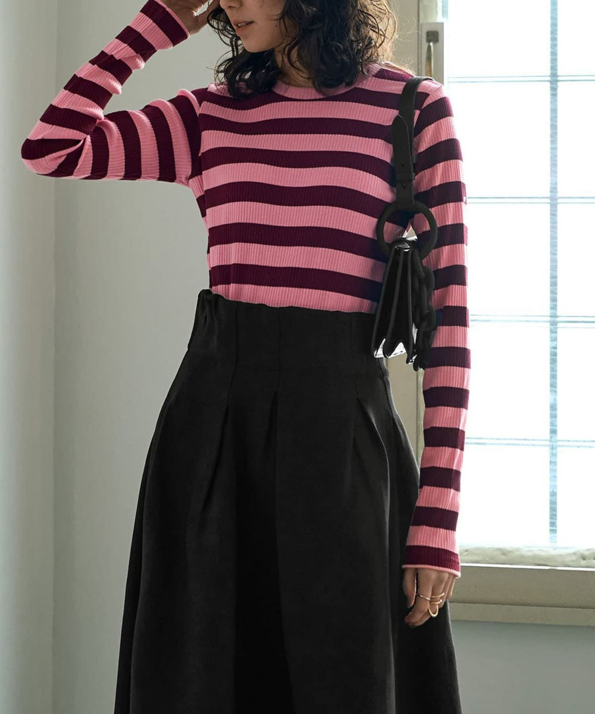 着用イメージ 167cm ボルドー