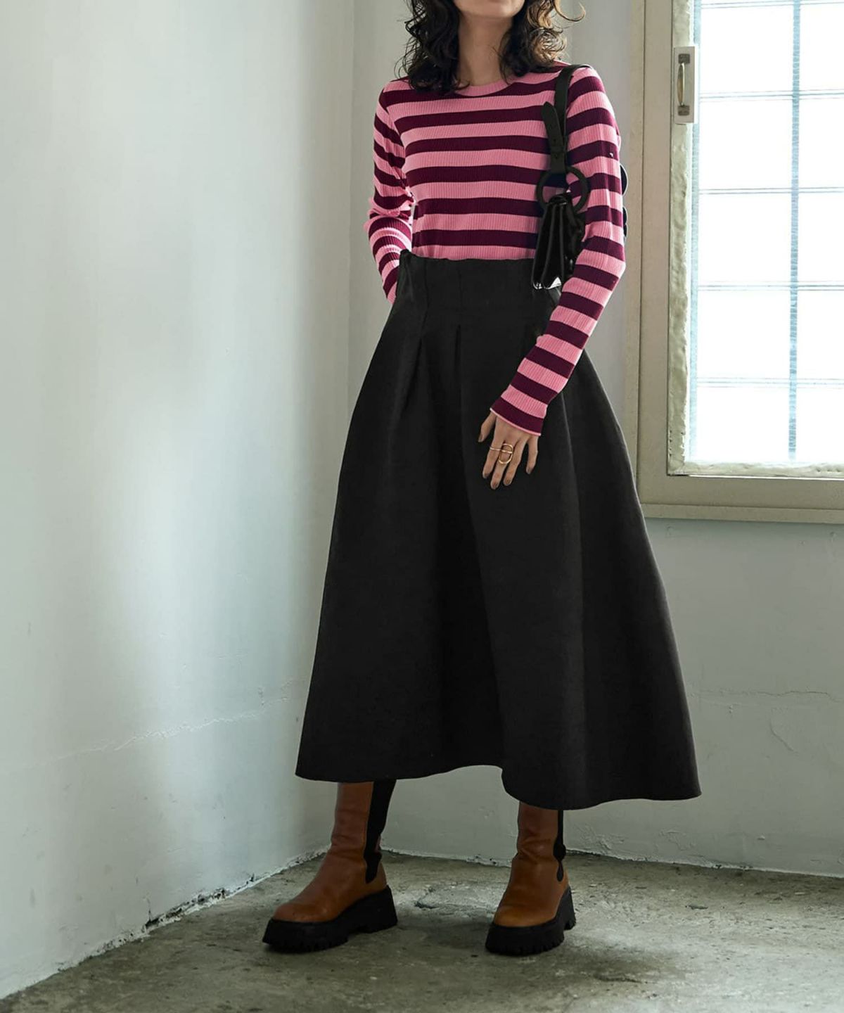 着用イメージ 167cm ボルドー