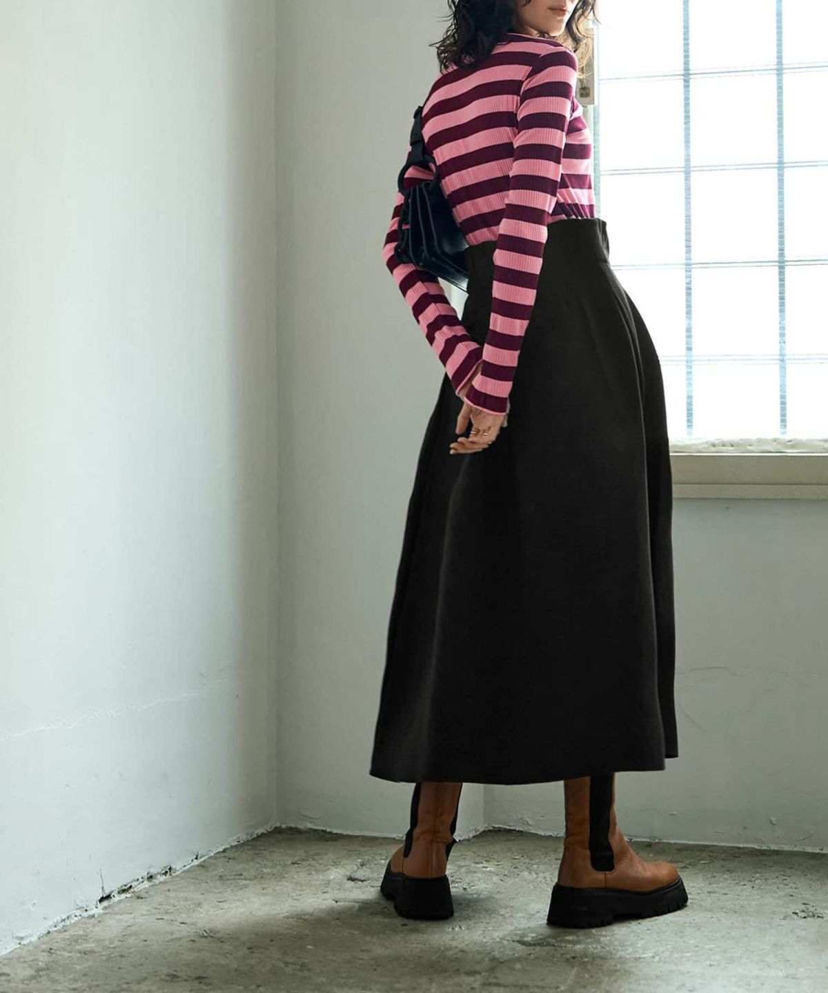 着用イメージ 167cm ボルドー