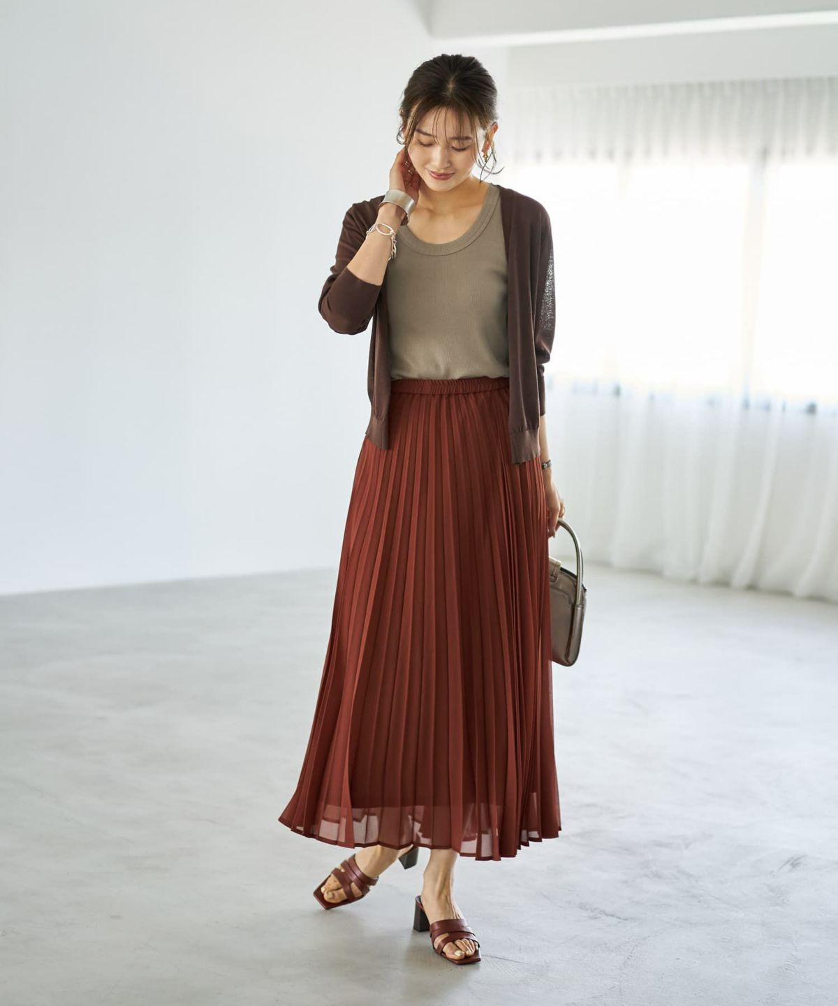 着用イメージ 166㎝ レンガブラウン 02サイズ