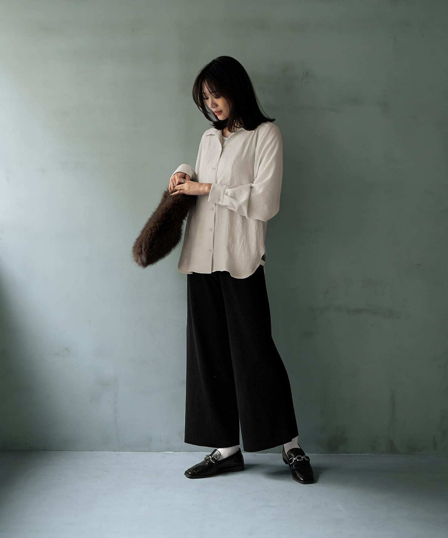 着用イメージ 166cm エクリュ