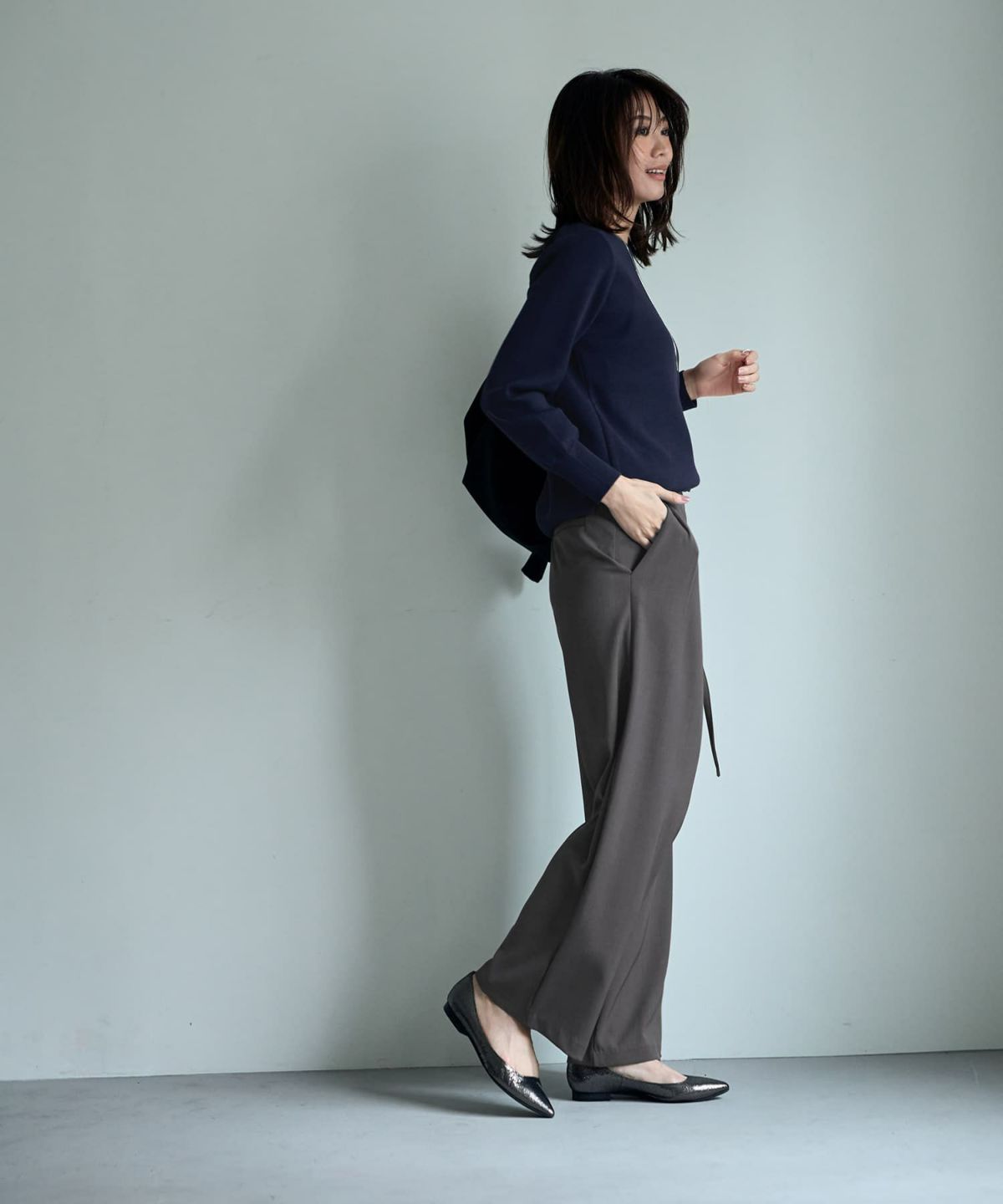 着用イメージ 166㎝　ネイビー