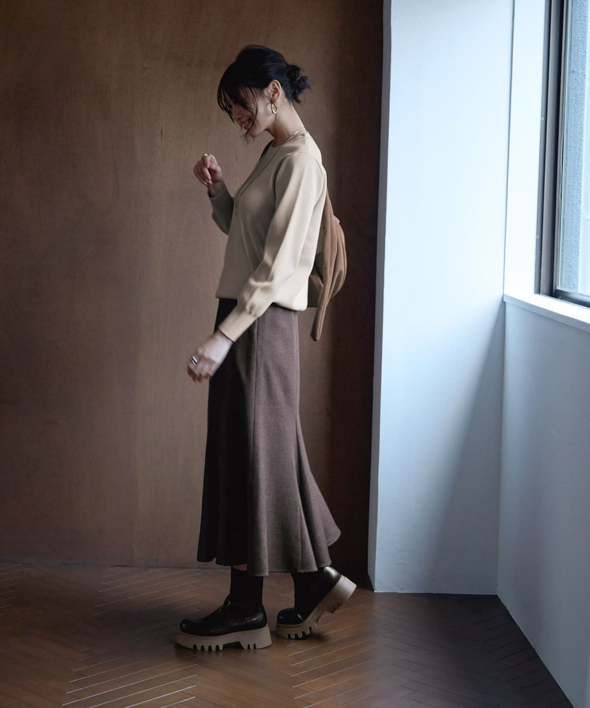 着用イメージ 166㎝　ライトベージュ