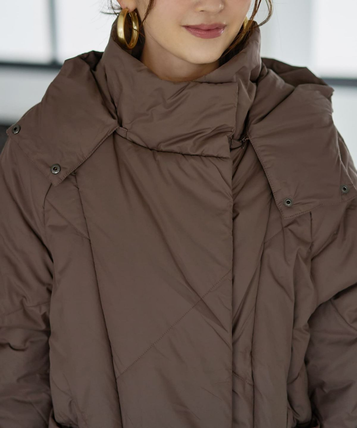 着用イメージ 166cm ブラウン