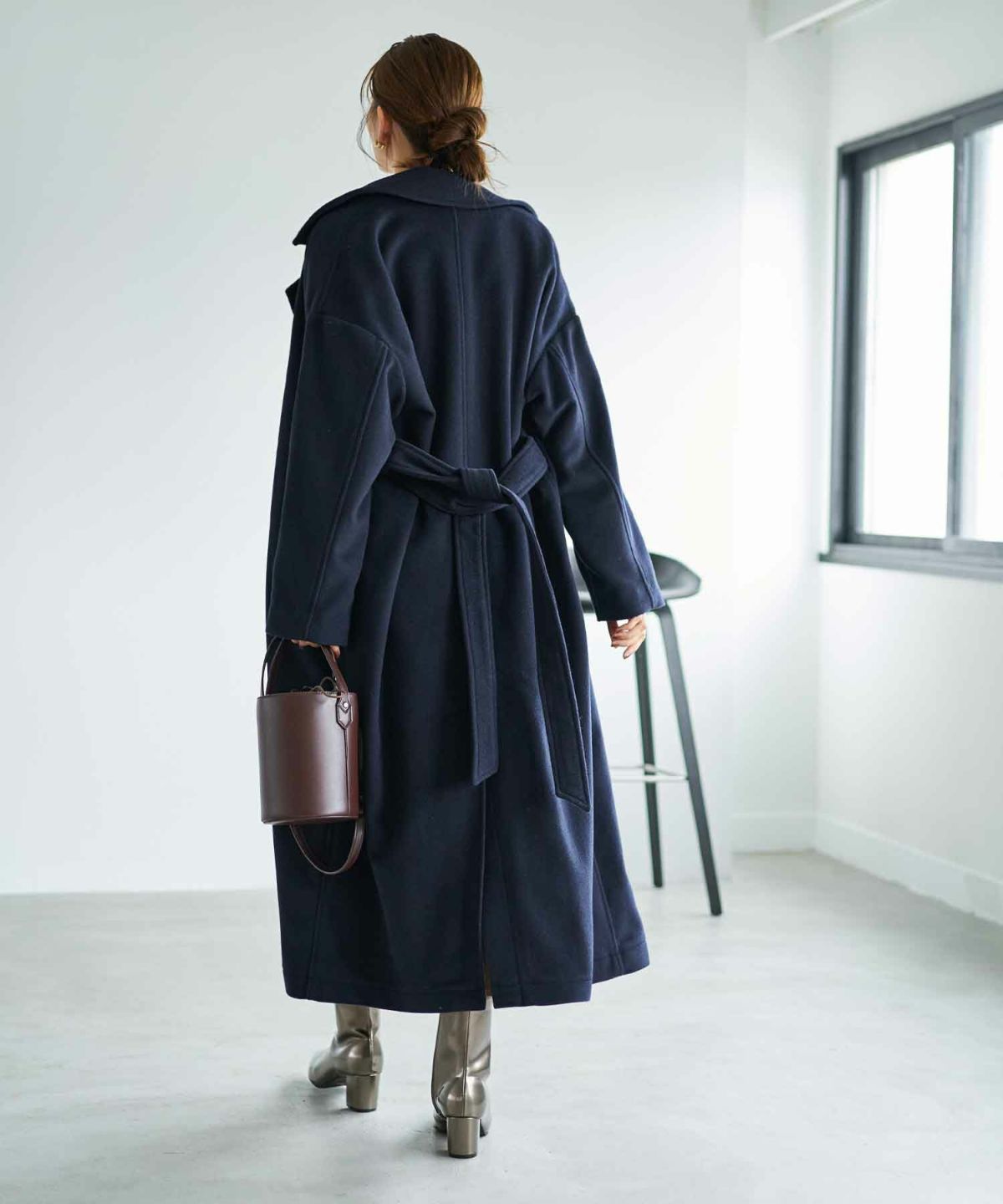 着用イメージ 166cm ネイビー 02サイズ