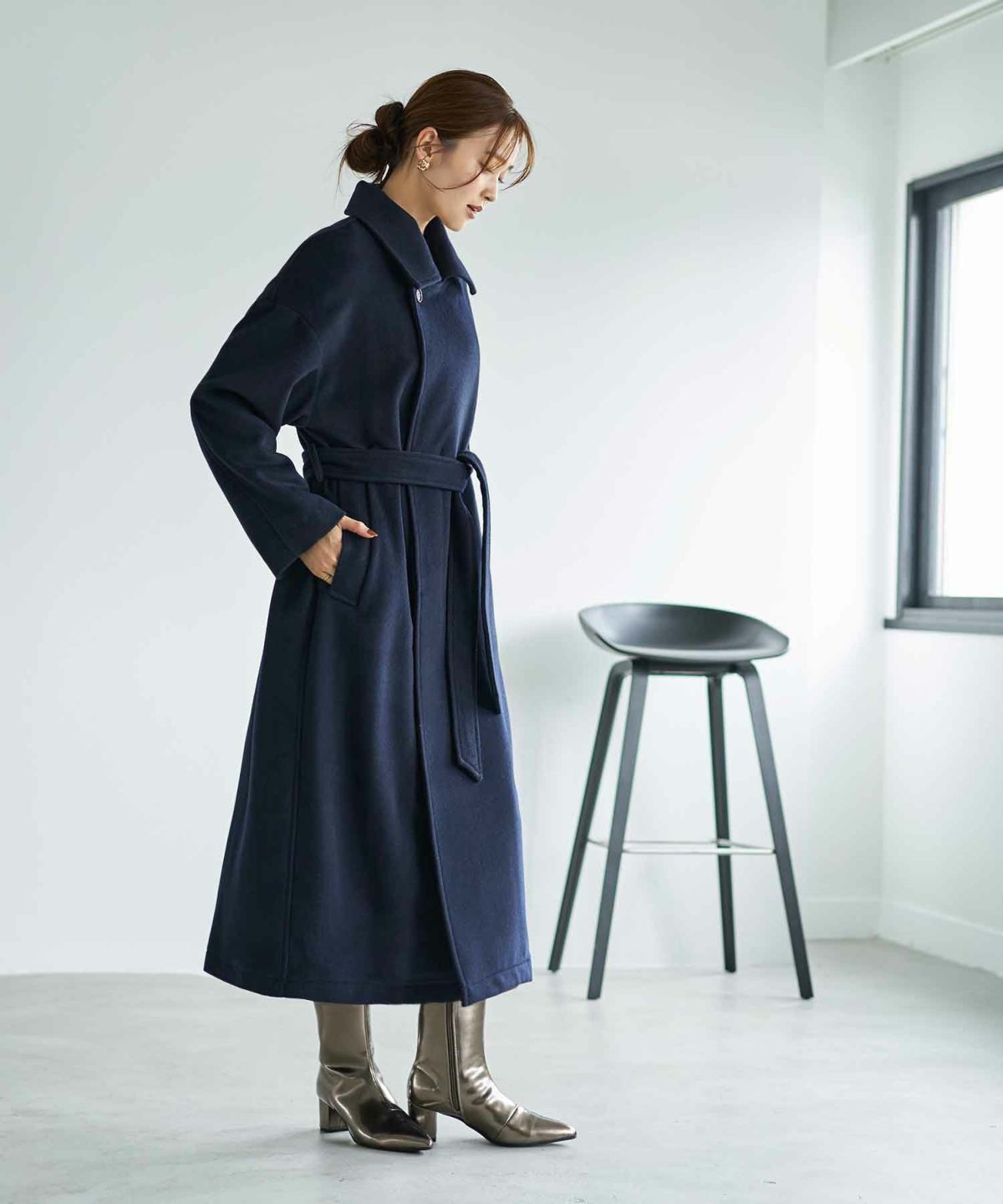 着用イメージ 166cm ネイビー 02サイズ