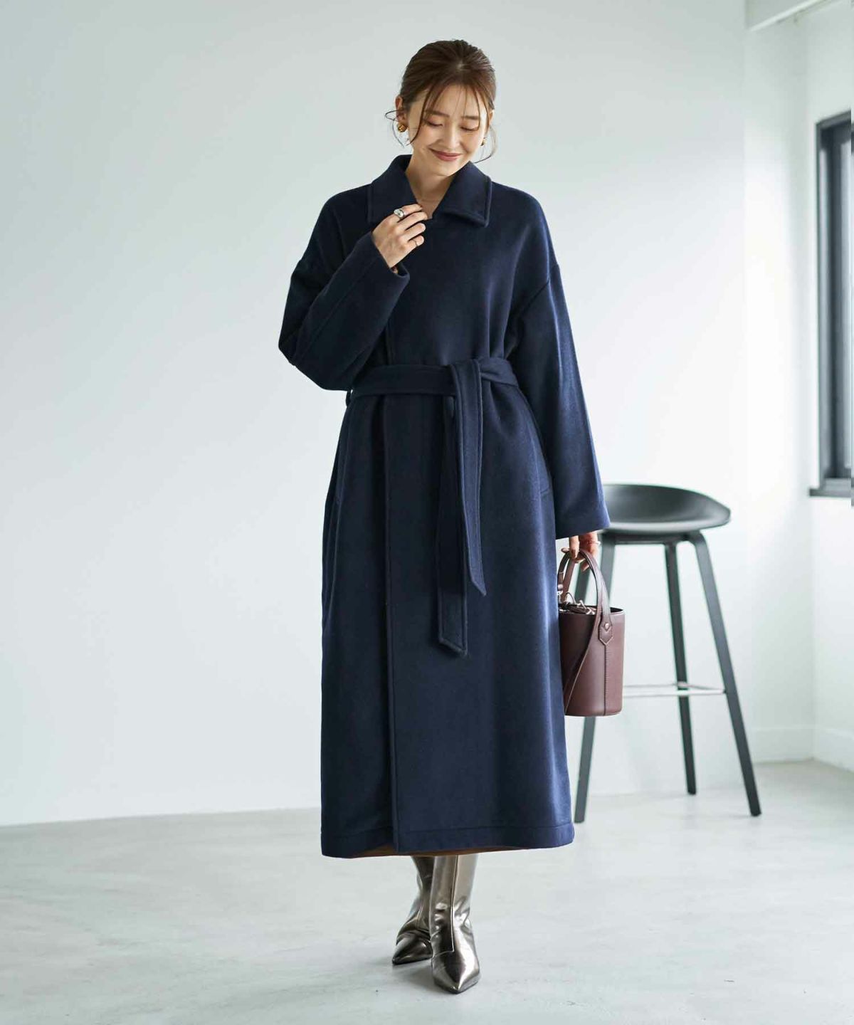 着用イメージ 166cm ネイビー 02サイズ