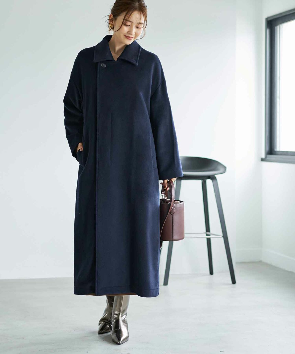 着用イメージ 166cm ネイビー 02サイズ