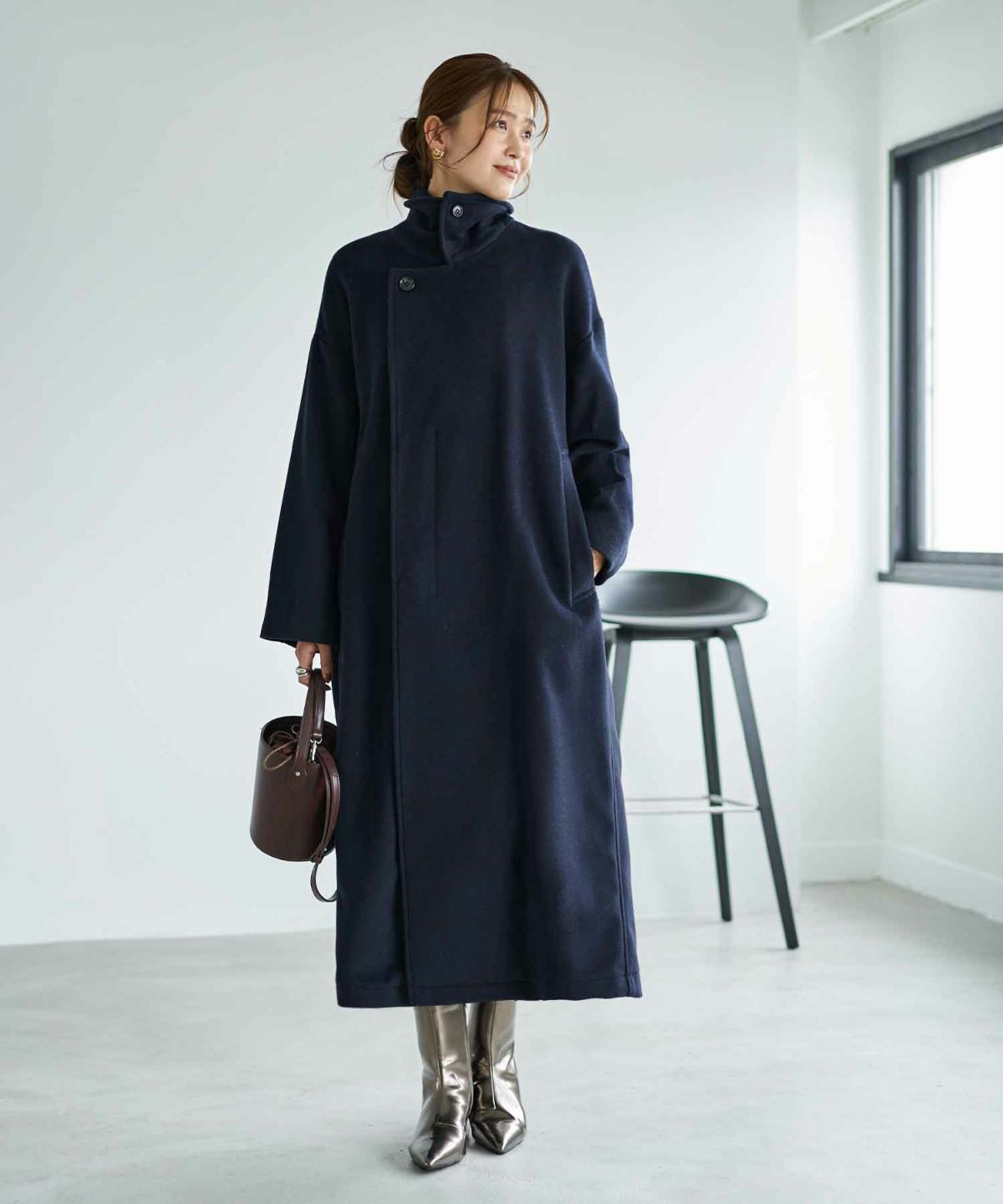 着用イメージ 166cm ネイビー 02サイズ