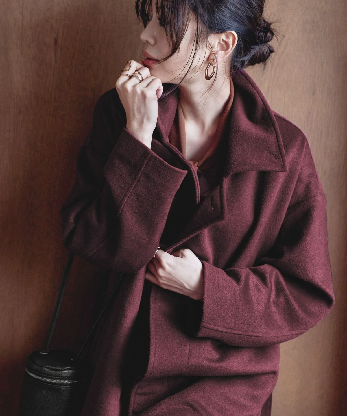 着用イメージ 166cm スモーキーワイン 02サイズ