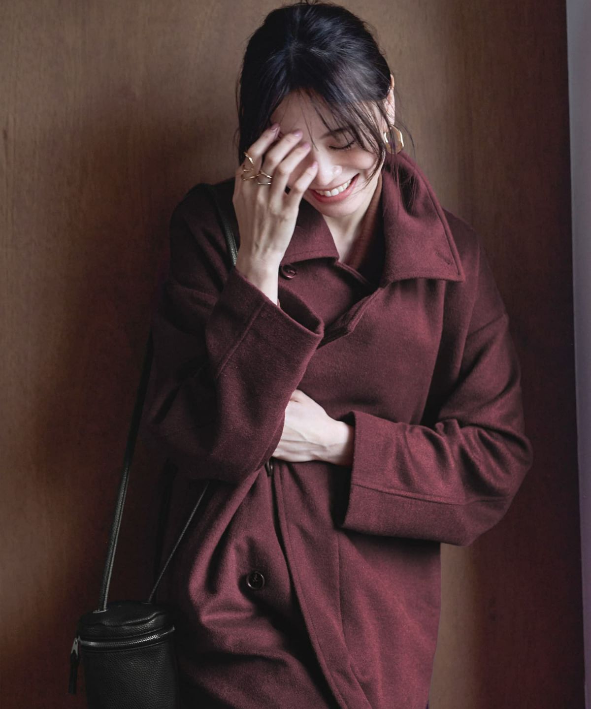 着用イメージ 166cm スモーキーワイン 02サイズ