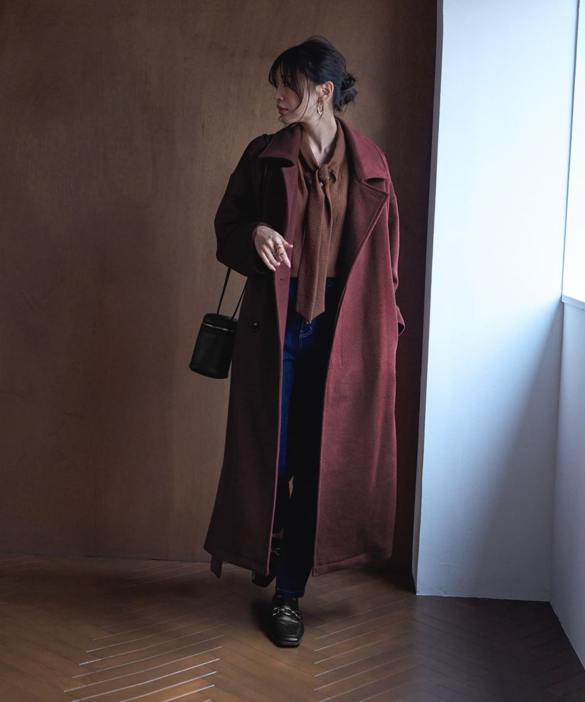 着用イメージ 166cm スモーキーワイン 02サイズ