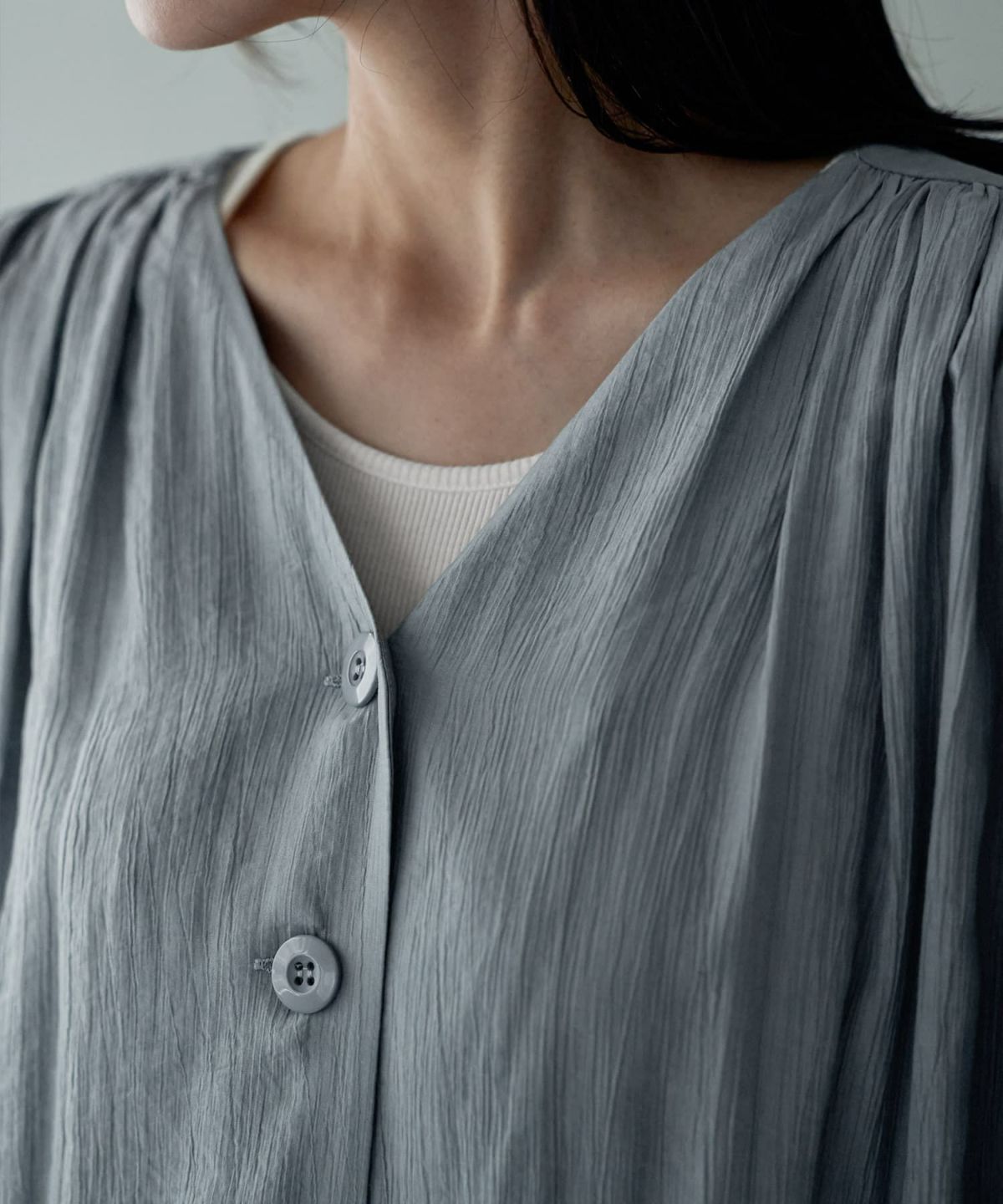 着用イメージ 166cm スモーキーブルー