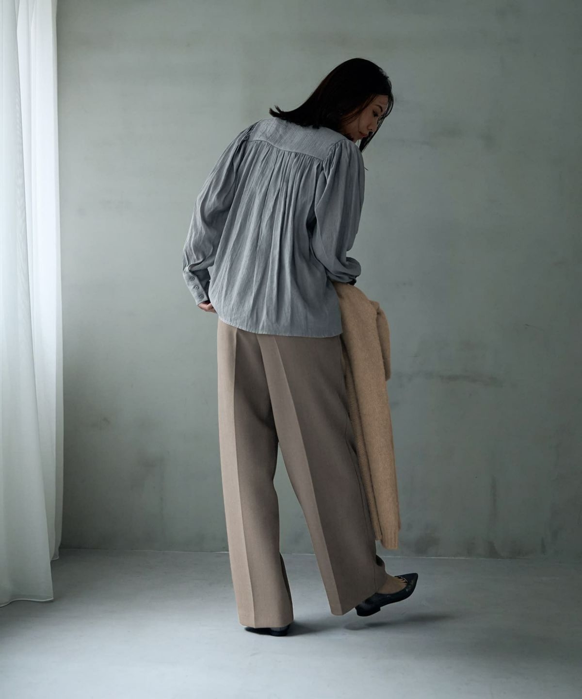 着用イメージ 166cm スモーキーブルー