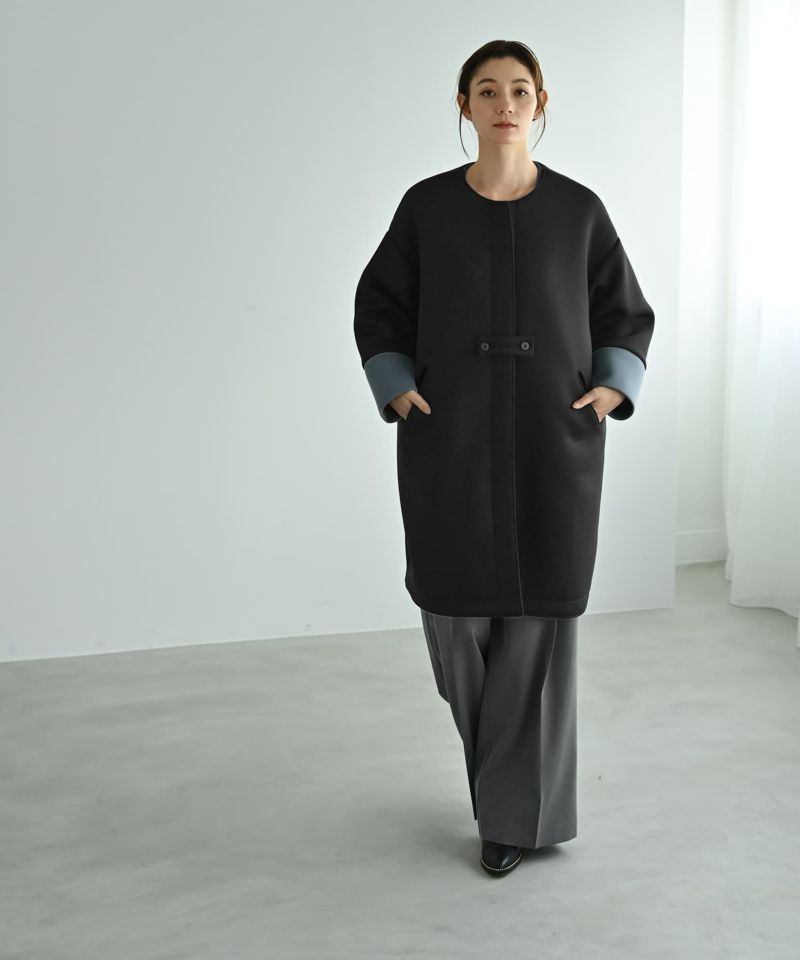 CARVEN バイカラーコクーンコート