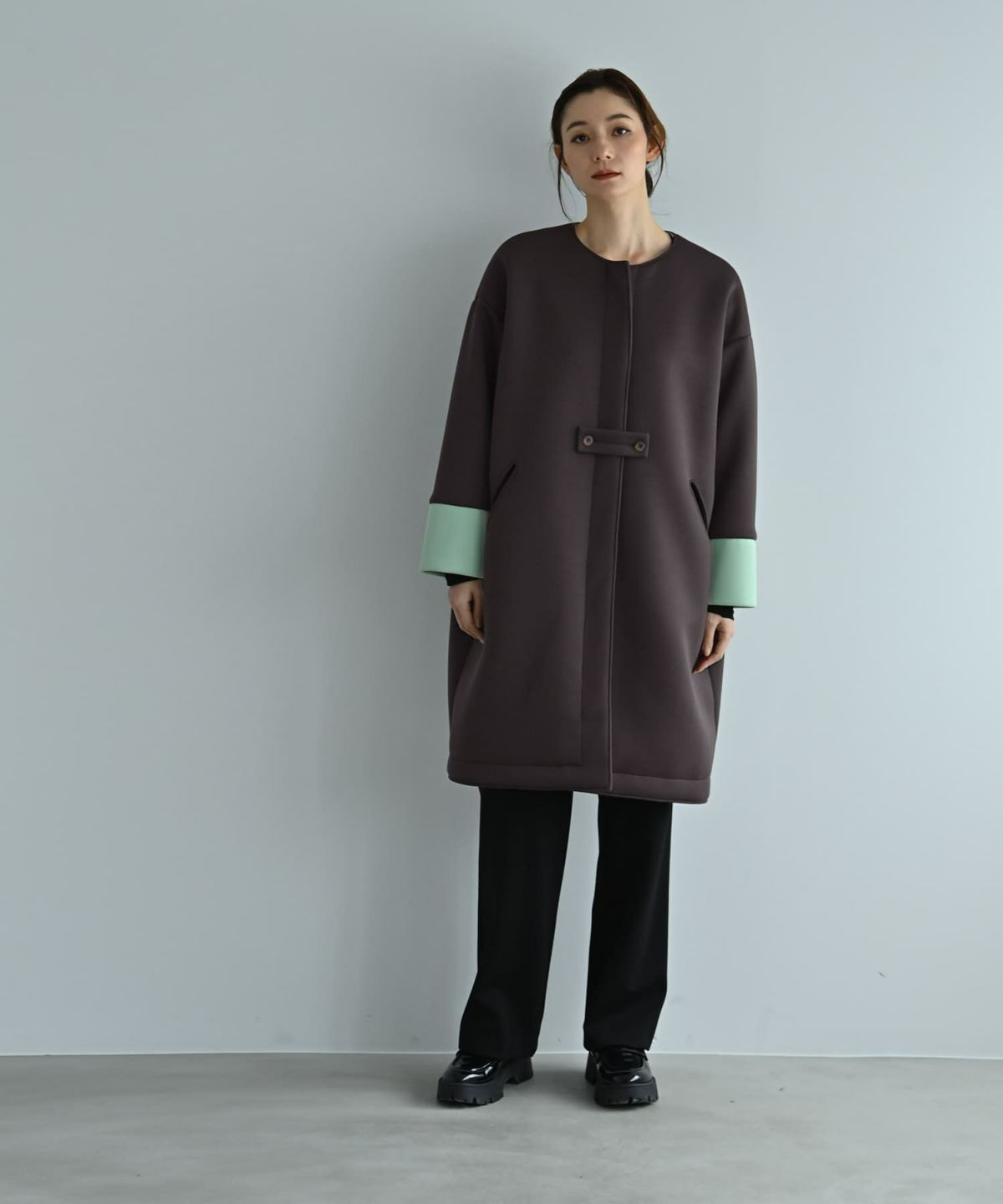 着用イメージ 170cm チャコールブラウン